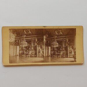 ANTIQUE Stereograph Card Salon de Louis XIV Paris, France Interior Amazing